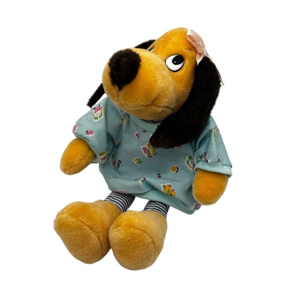 HugFun Other - HugFun Dog Plush Toy Unisex Small Yellow Blue Pajama Vintage Striped Leggings
